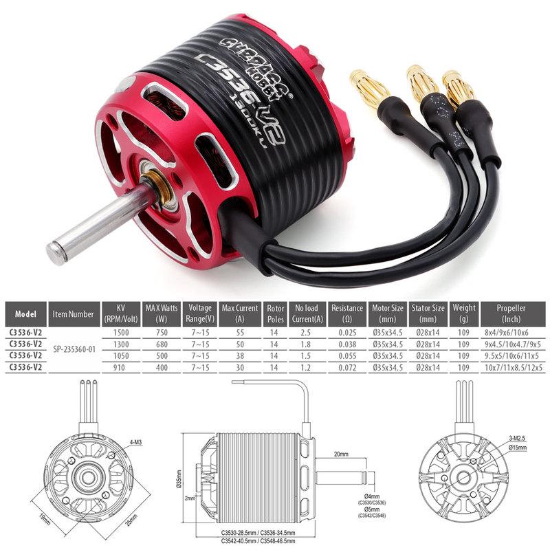SURPASS HOBBY Brushless Motor 2-5S C3530 C3536 C3542 C3548 V2 For RC Aircraft Plane Multicopter Brushless Outrunner Motor