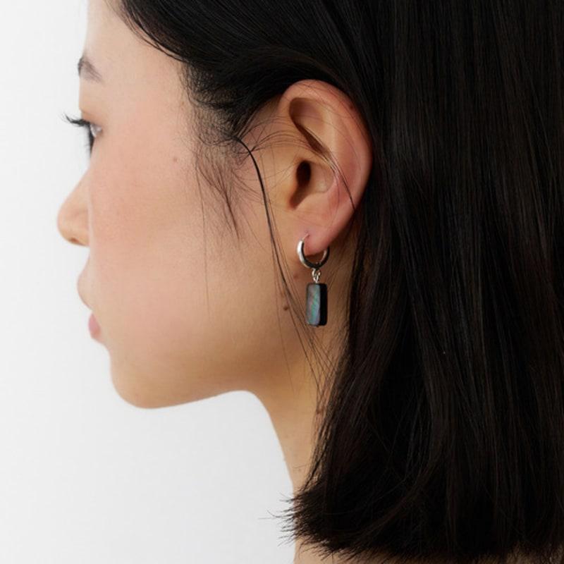 geegee [silver925] rectangular shell earring