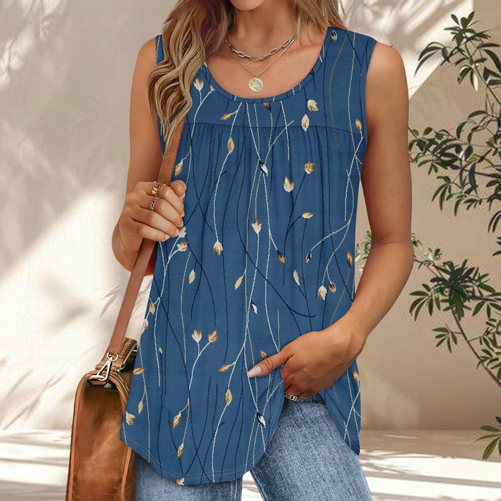 Womens Casual O Neck Loose Color Sleeveless Top T-shirt Summer Tank Tops For Women Tank Camisole Sleeveless Basic Tops