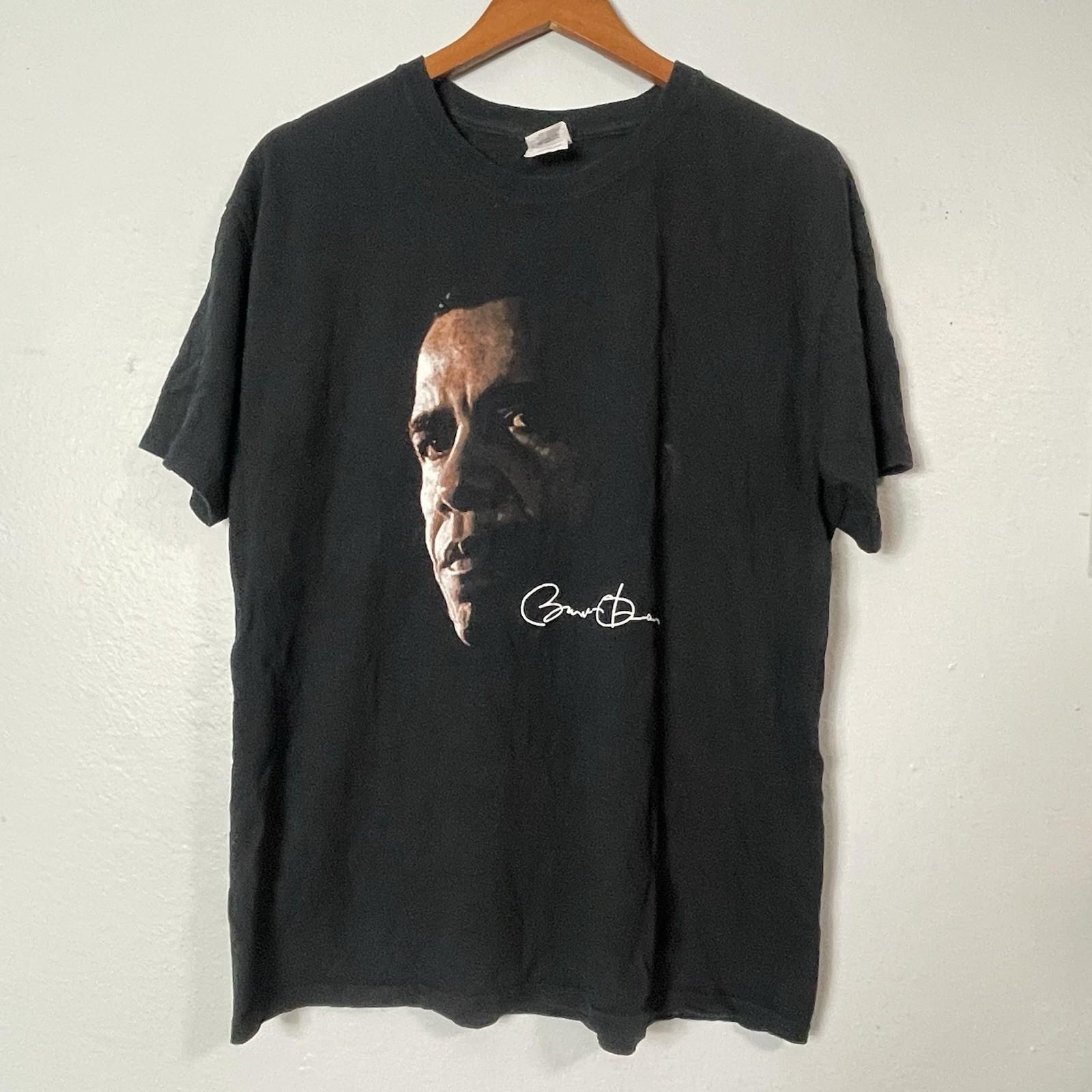 Vintage Barack Obama 44th President USA T Shirt Self Portrait Mens Large Black Unisex T-Shirt XXXXL