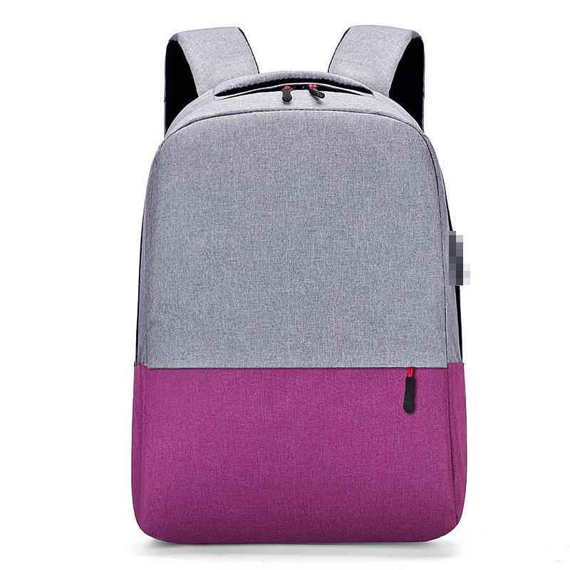 Schoolbag backpack men's wholesale new simple fashion anti-splashing leisure business backpack contrasting color large-capacity computer backpack