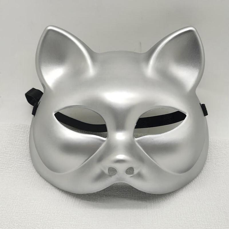 Halloween Kostium Kot Maska Kobiety Mężczyźni Festiwal Karnawał Masquerade Przebieranki Zwierzę Impreza Pół Twarzy Maska Coaplay Rekwizyty