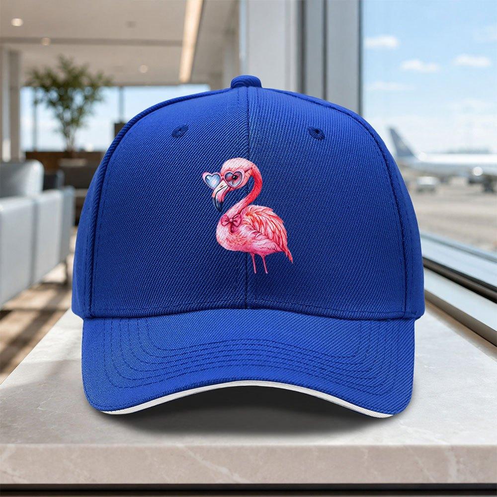 HeartShaped Flamingo Sunglasses Baseball Cap Adjustable Lightweight Unisex Hat for Outdoor Weddings Parties