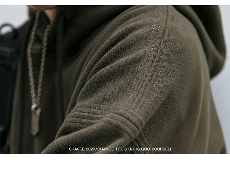 Men's American Retro Heavyweight Hoodie - New Autumn/Winter Trend, Loose Fit with Plus Velvet.