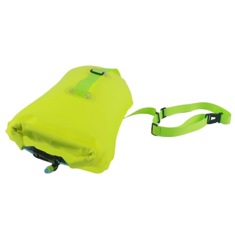 Swim Safety Tow Float Dry Bag, Inflatable PVC Float with Adjustable Waist Belt
