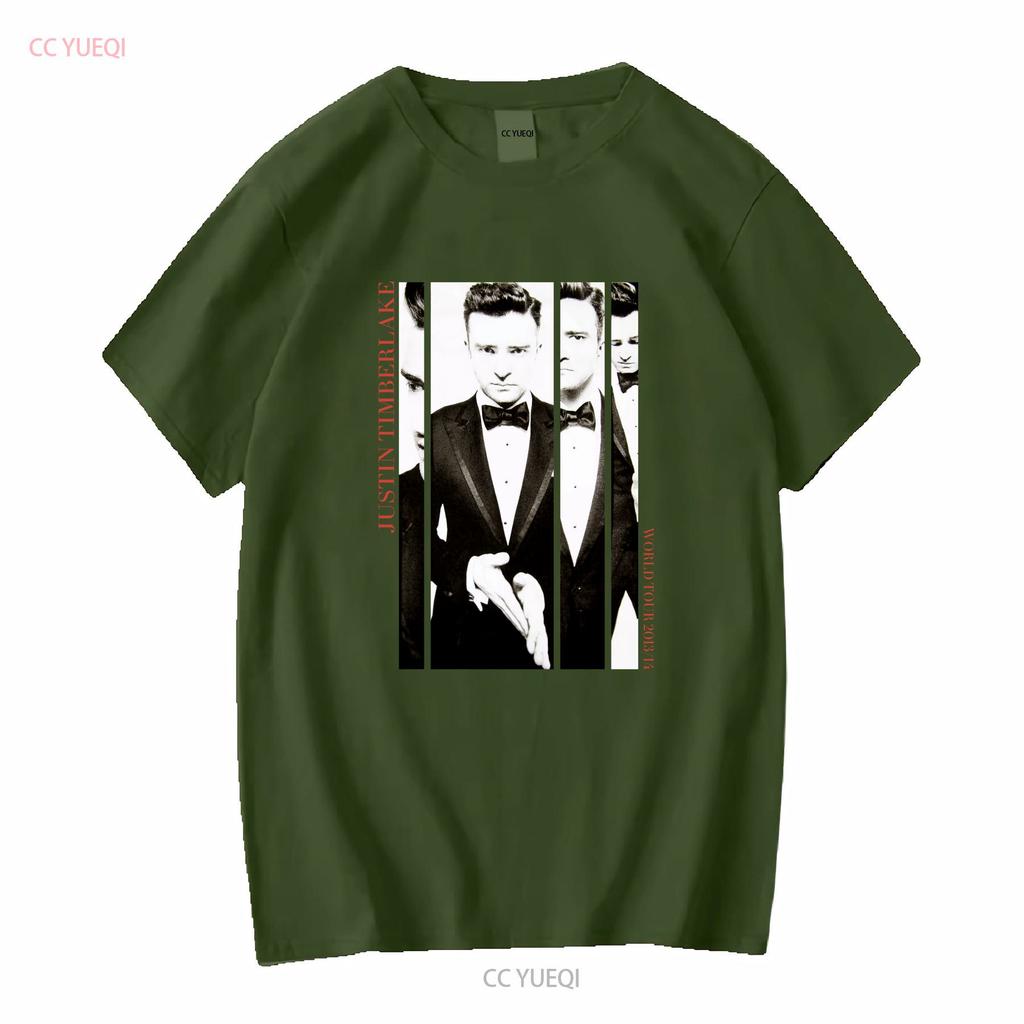 Justin Timberlake Anzug Krawatte Tour Welttermine 2013 14 2014 T-Shirt Klein Lang- Oder Kurzarm Vintage Gewaschen Unisex