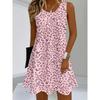 Large Size Women's Dress Summer 3D Printed O Neck Sleeveless Fashion Elegant Casual Comfortable Dresses