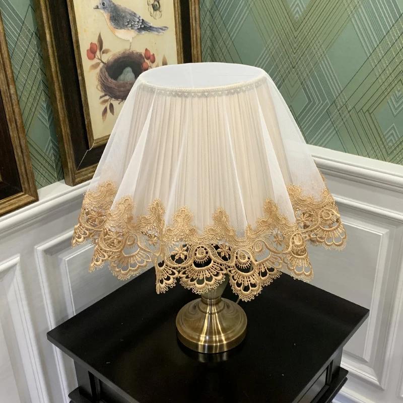70cm European Style Table Lamp Dust Cover Fabric Tabletop Lamp Shade Embroidered Lace Dust-proof Covers Juicer Rice Cooker Cover