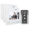 2?Wire System Video Doorbell Kit 7in TFT LCD 3 Monitors Clear Night Vision Home Intercom 100?240V