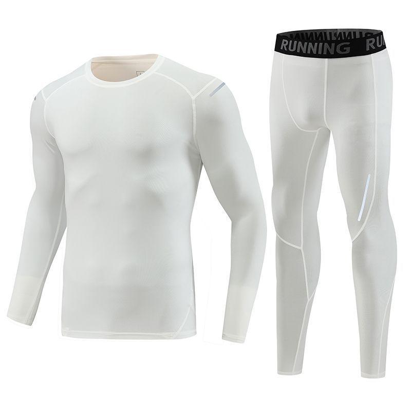 Unisex Quick-Dry Sports Suit: Long Sleeve & Pants for All Ages L чистый белый