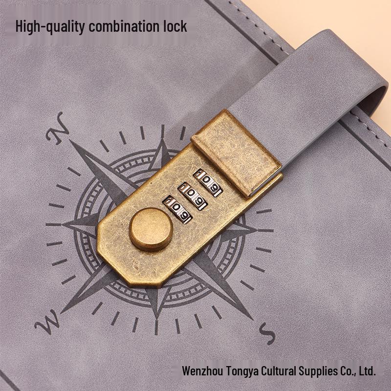 A5 Retro Password Lock Notebook Gift Box Set: Thick Creative Planner & Diary