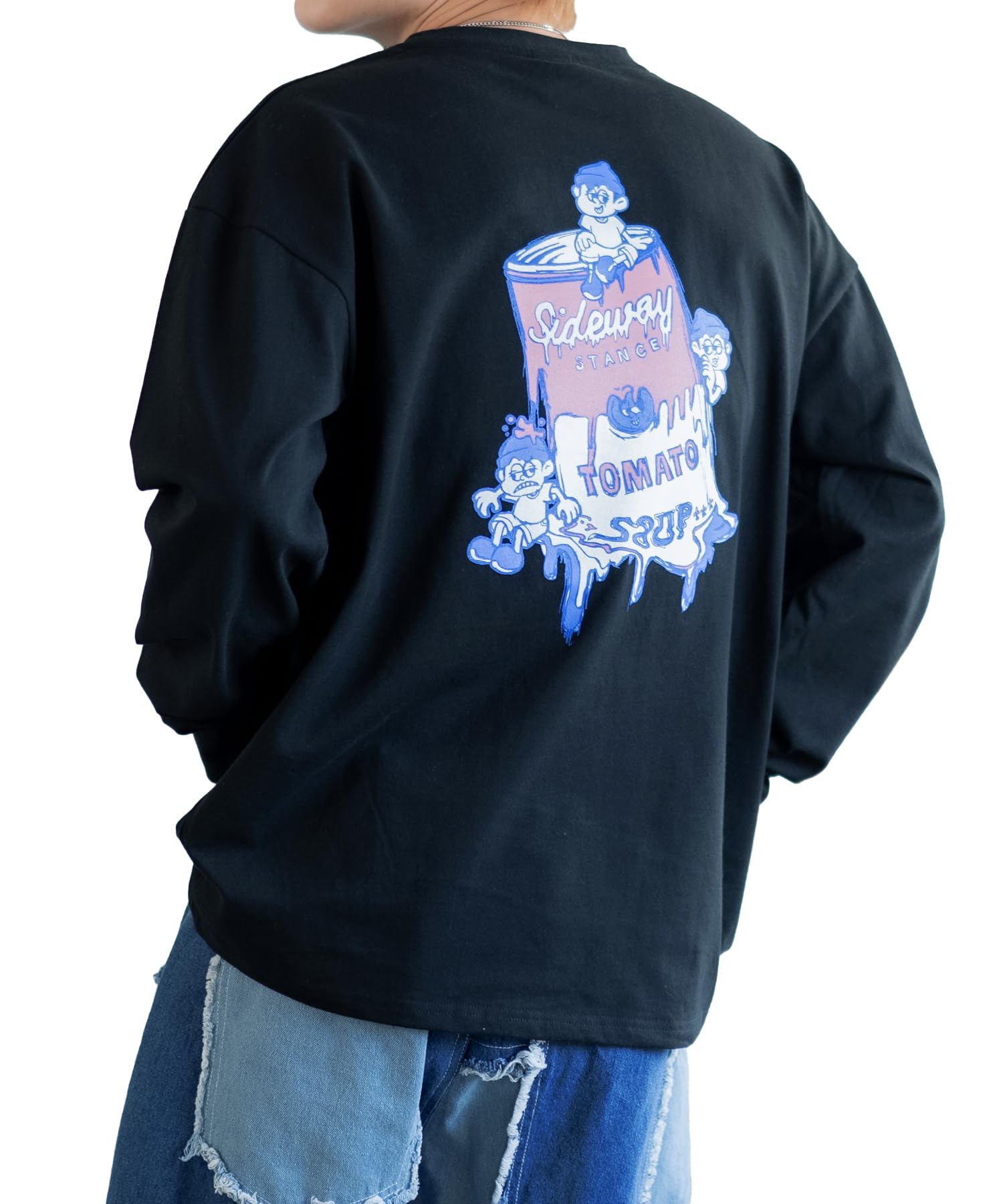 

IMPROMES Casual SIDEWAYSTANCE Soup Can Long Sleeve T-Shirt, Men s, Black