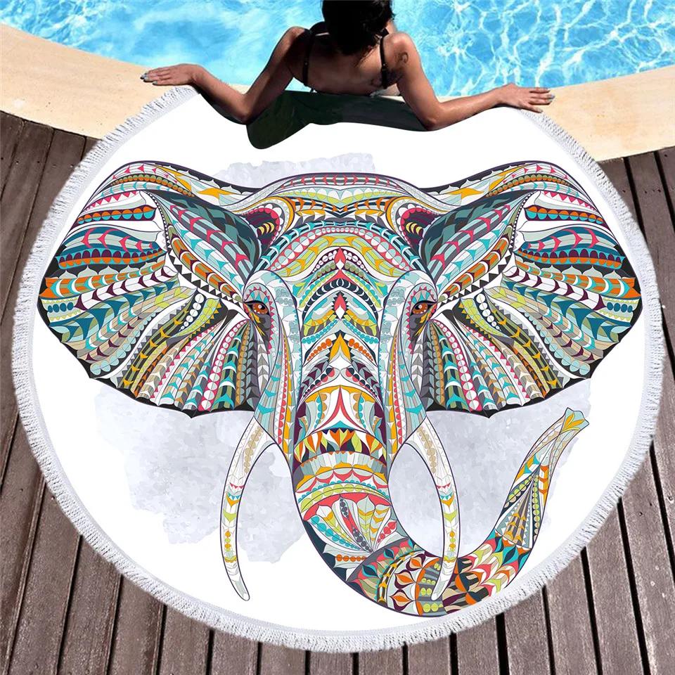 Swimming Towels Outdoor 3D Print Beach Tassel Towel Yoga Blanket Round Wall Tapestry Beach Cover Up Bath Shawl Thick Camping Mat