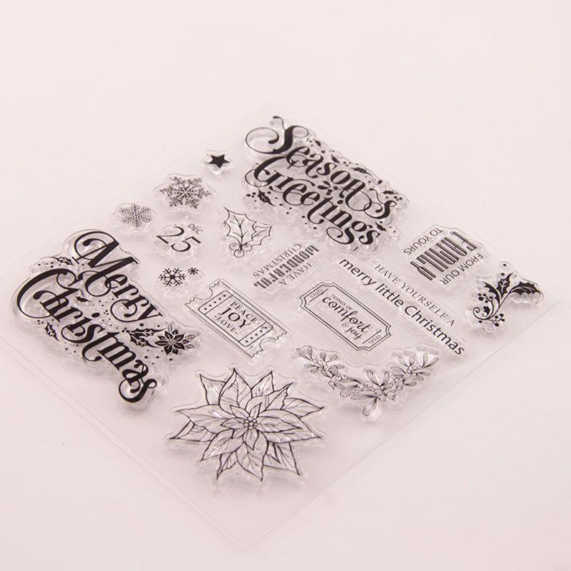55KF Christmas Snowflake Flower Silicone Clear Seal Stamp DIY Scrapbooking Embossing Photo Album Decorative Paper Card Craft Art