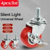 1Pcs Swivel Stem Threaded Casters 1-1 Inch PVC Red Caster Wheel Replacement for Carts Trolley Baby Bed Furniture Cabinet Table