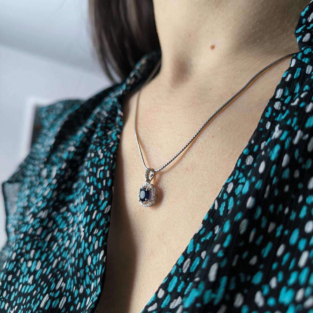 Серебряная подвеска с сапфиром nano 0.9ct (2203445)