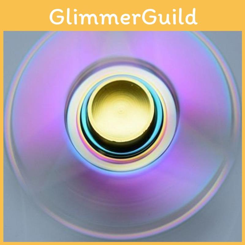 Luxurious Rainbow Alloy Fidget Hand Spinner For Stress Relief And Focus Enhancement