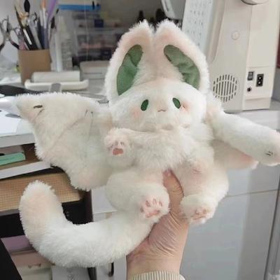 Cute Doll Flying White Rabbit Bat Rabbit Plush Doll with Wings Rabbit In Stock Plush Doll Big Tail