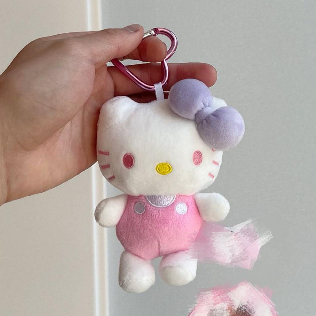 Hello Kitty Plush Keychain With Glasses For Gift And Bag Decoration