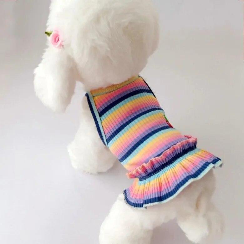 Haine de vară pentru cățeluș Rochie pentru câini pentru rase mici Câini Fusta scurtă Pomeranian Ropa Perro Costum Roba Robă