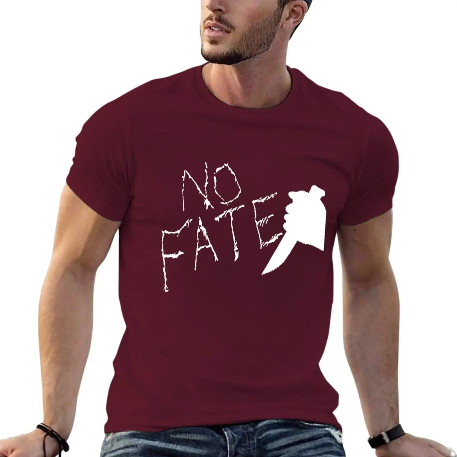 

Футболка No Fate, новые винтажные мужские футболки с графическим рисунком, летние повседневные модные свободные топы с коротким рукавом и круглым вырезом, футболка мужская S