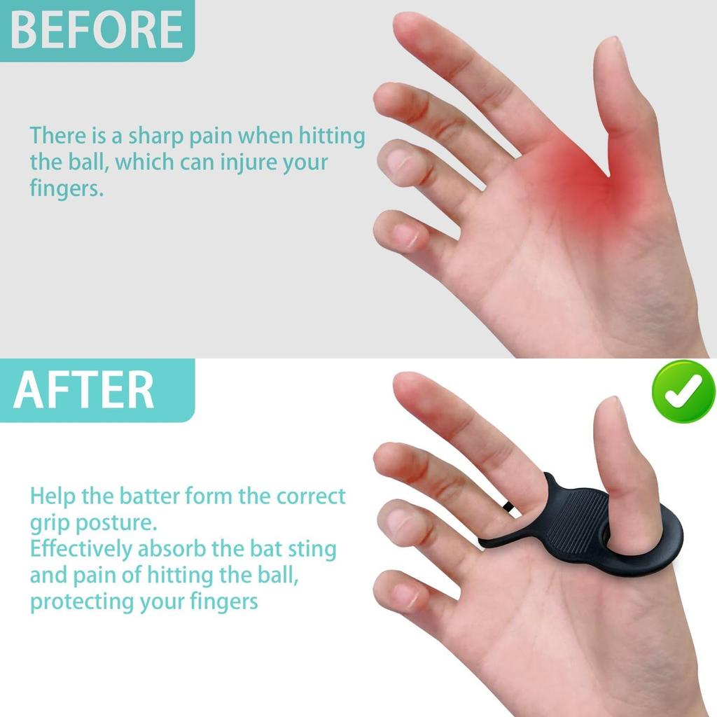 2 PCS Soft Silicone Baseball Thumb Guard for Batting, Reduces Bat Sting & Absorbs Shocks To Prevent Blisters, Swing Hitting Training Aid with Hand