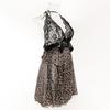 Lace Trim Leopard Print See-Through Patchwork Nightgown