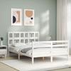 VidaXL Bed Frame with Headboard White 120x200 Cm Solid Wood 3194827