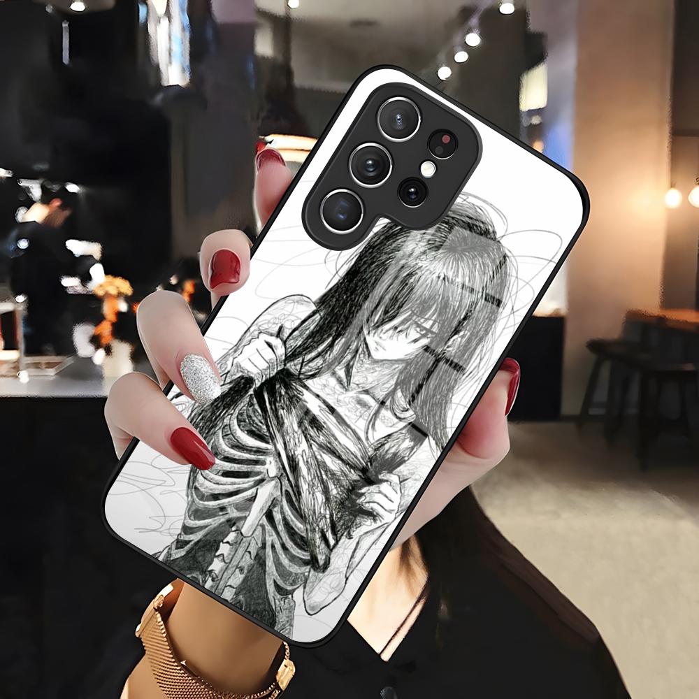 Sketch Anime Girl Phone Case For Samsung S26 S25 Edge Ultra 24 23 22 21 Ultra Plus Fe A55 56 15 4G 5G Glass Cover