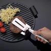 Dizyahuk Stainless Steel Frying Clip Steak Tongs Kitchen BBQ Cooking Camping Tools Heat-Resistant Non-Slip Handle