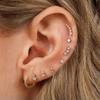 Long Strip Earrings for Women Piercing Daith Rook Zircon Geometric Silver Color Ear Accessories Screw Stud Helix Jewelry Gifts
