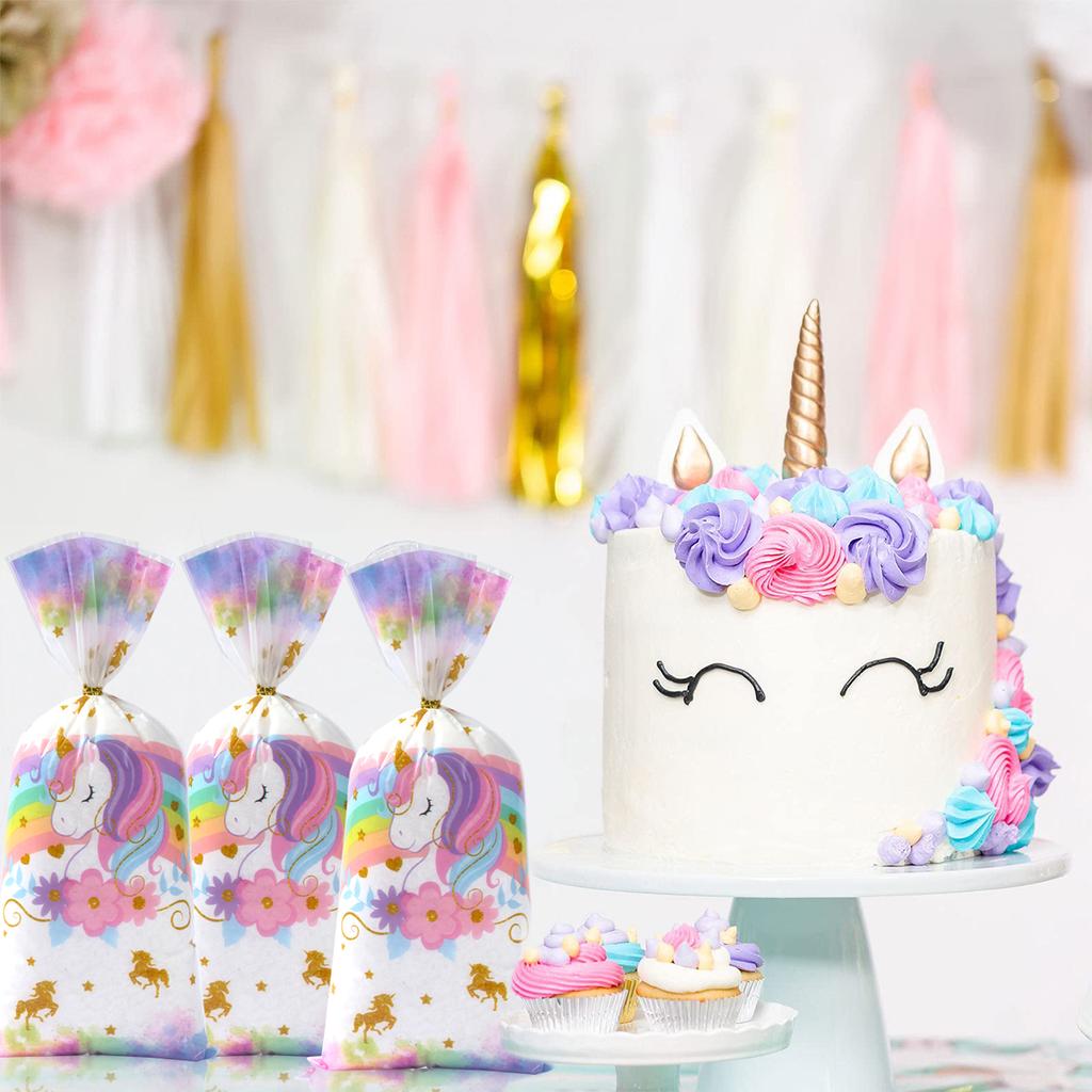 25/50/100 Stück Einhorn Süßigkeiten Verpackungsbeutel Geschenktüte Einhorn Thema Geburtstagsfeier Dekoration Kinder Babyparty Hochzeitsfeier Zubehör