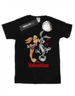Womens/Ladies Bugs Bunny And Lola ValentineÂ´s Day Cotton Boyfriend T-Shirt