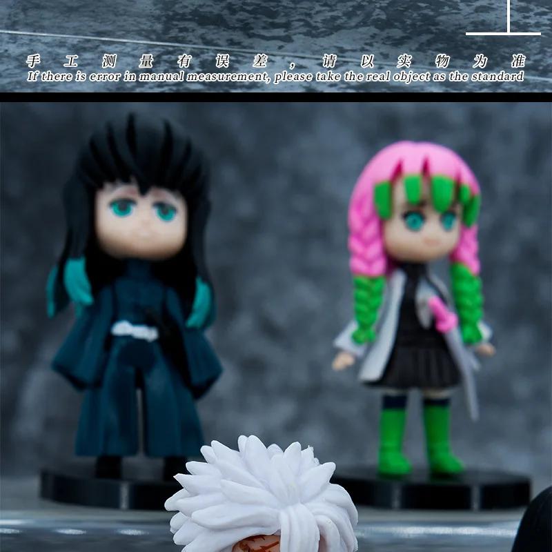 9 ks/Sada Akční figurky Demon Slayer - Tanjirou Nezuko Zenitsu Inosuke Kyoujurou Q Verze PVC Kawaii Anime Hračka Dárek
