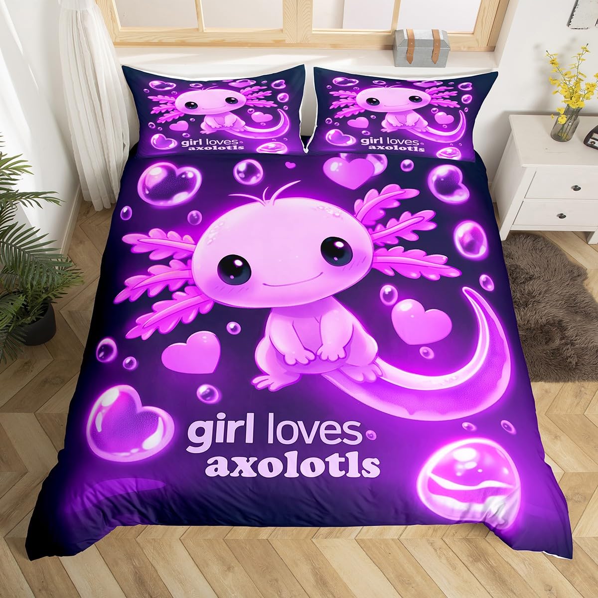

Ocean Sealife Duvet Cover Full Sizecartoon Salamander Comforter Cover Boys Girls Teens Bedspread Cover 3Pcs With 2 Pillowcases EU Single(135*200cm)3pcs