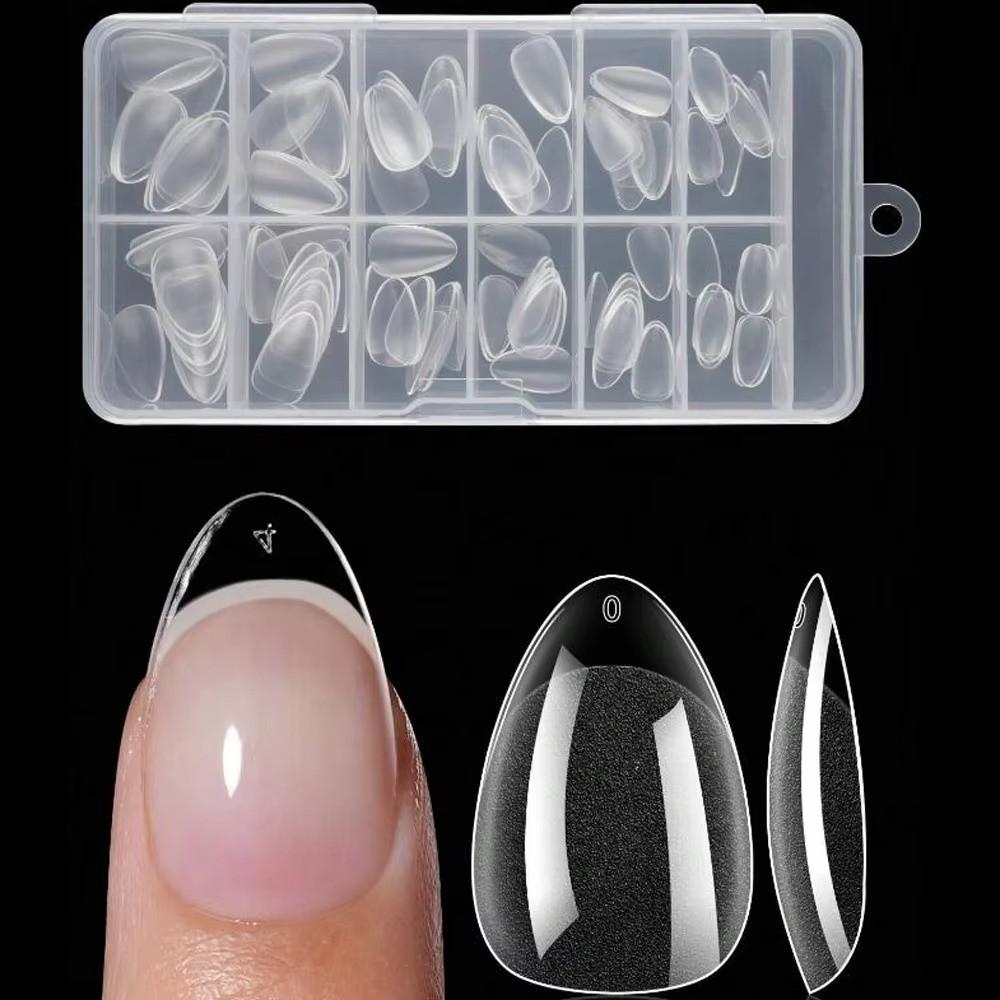 120/150PCS Almond Shape Square Nail Tips Short Gel Nail Tips for Profional Use in Nail Salons