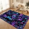 Music Theme Soft Crystal Velvet Rug Custom Name & Text Print Non Slip Floor Rug for Bedroom Living Room
