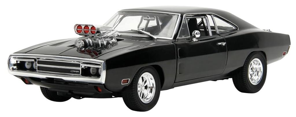Jada Toys Rychle a zběsile True Spec Series 1970 Dodge Charger Černý hotový produkt JADA33721 a 1/24 F&F R/T (Pravá specifikace)