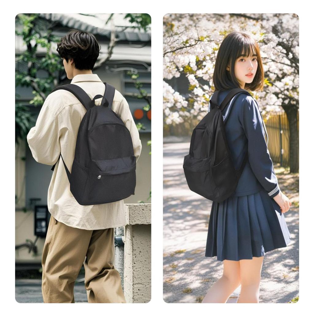 TINYAT Plecak dla Mężczyzn i Kobiet, Szkolny, Dojazdowy, Lekki, Wodoodporny, Miejski, Czarny, Prosty Design, Uczeń Szkoły Średniej, Dorosły,