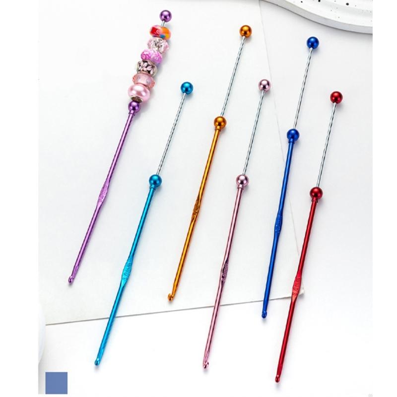 5 Pcs Beads Crochet Hook Set Metal Crochet Needle Handmade Knitting Needle Handmade Crochet Needle for Craft Project