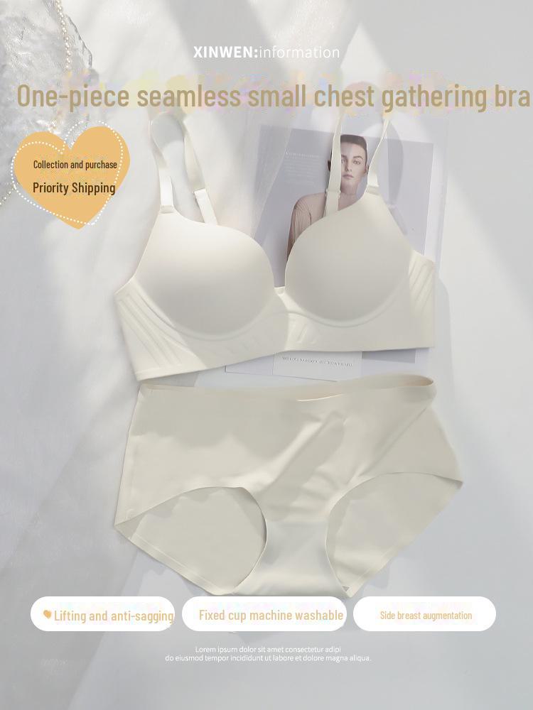 Girls' One-Piece Seamless Underwear Set with Supportive Bra