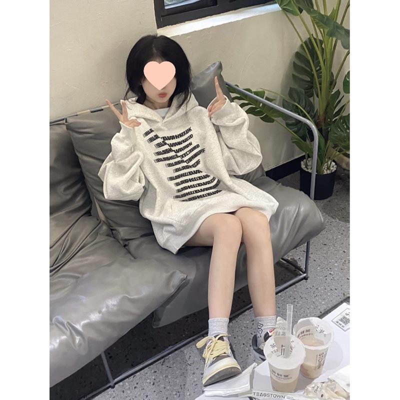 

Guochao Women s Fleece-Lined Retro Hooded Jacket - 2025 Spring/Autumn/Winter Collection L