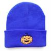 New autumn and winter Halloween pumpkin little devil embroidered knitted hat for men and women, warm beanie hat for students