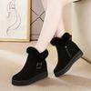 Fashion 7.5CM Suede Genuine Leather Women Ankle Snow Boots Platform Wedge Fur Plush Warm Women Winter Shoes Zipper Hidden Heels Shoes
