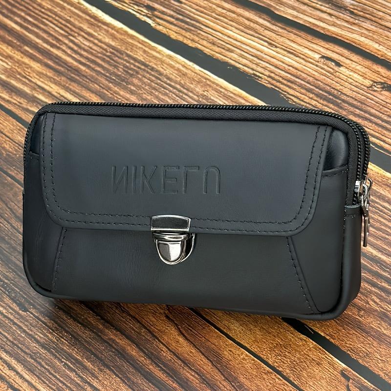 Premium lærtelefonhylster - Stor kapasitet, flerlagsdesign for smarttelefoner | Slitesterk og stilig herre midjepakke