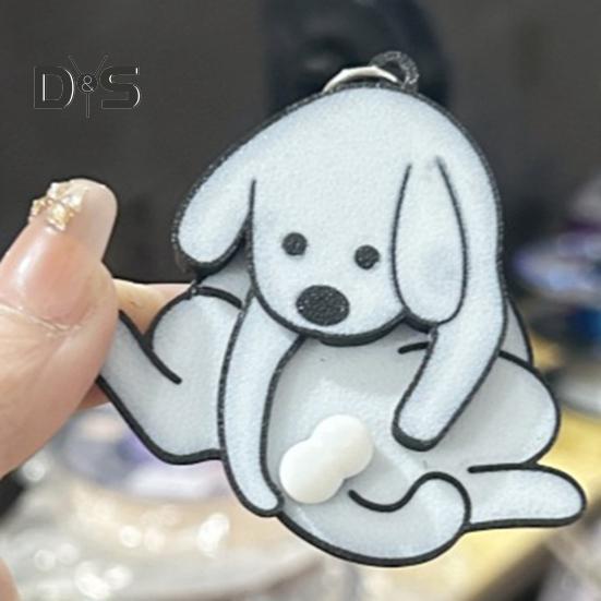 Dog Lover Prank Keychain Pendant Funny Interactive Design Rotable Ball Keyring with Smooth Bearing Key Chain Stress Relief Toy
