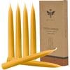 Natural Beeswax Taper Candles, DEYBBY Smokeless and Dripless Beeswax Candles, Long Lasting Burning, Nontoxic, 8 Inch, 6 Pack