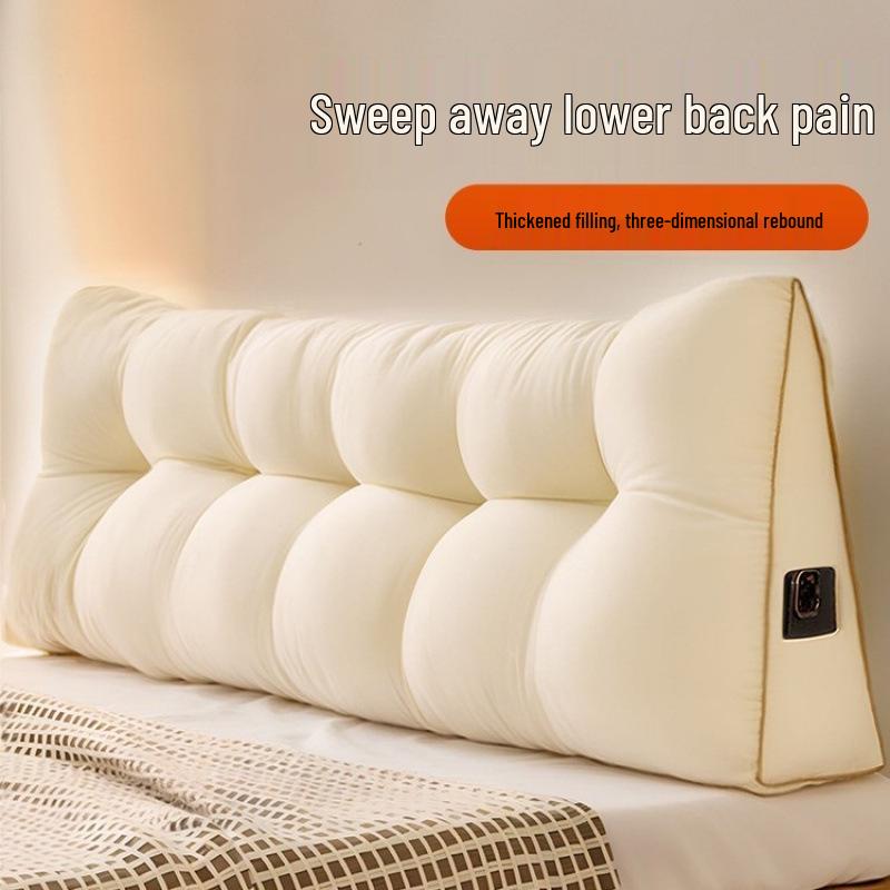 Soft Tatami Bedside Pillow: Long Backrest & Waist Support Cushion for Bedroom