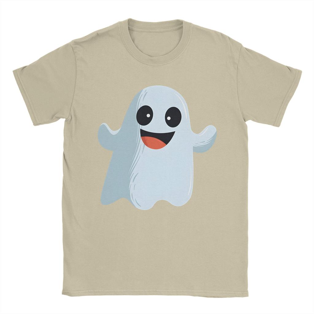 Unisex T Shirt Funny Cute Happy Ghost Halloween T Shirts Popular Summer Tees Vintage Casual 100 Cotton Clothing Birthday Present