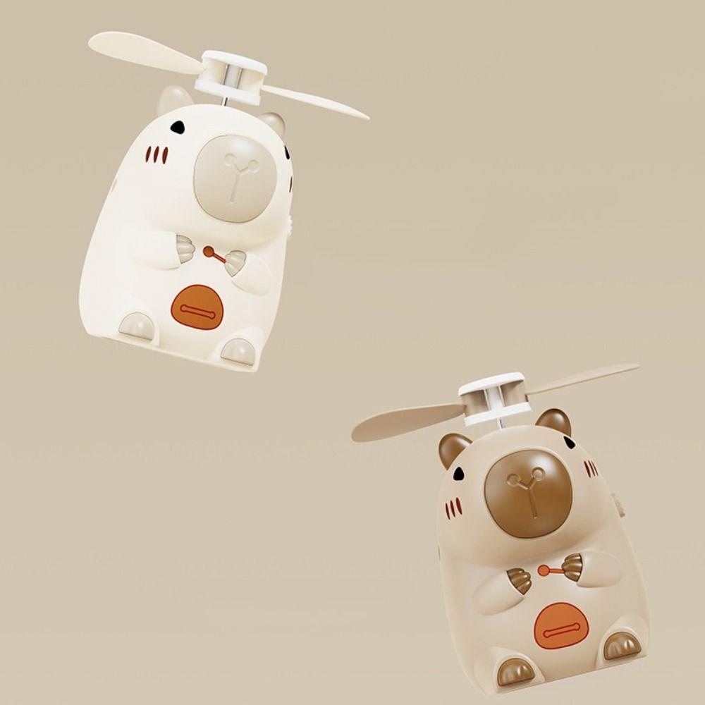 Plastic Capybara Anime Figure USB Rechargeable Student Electric Fan Cartoon Handheld Fan  Travel